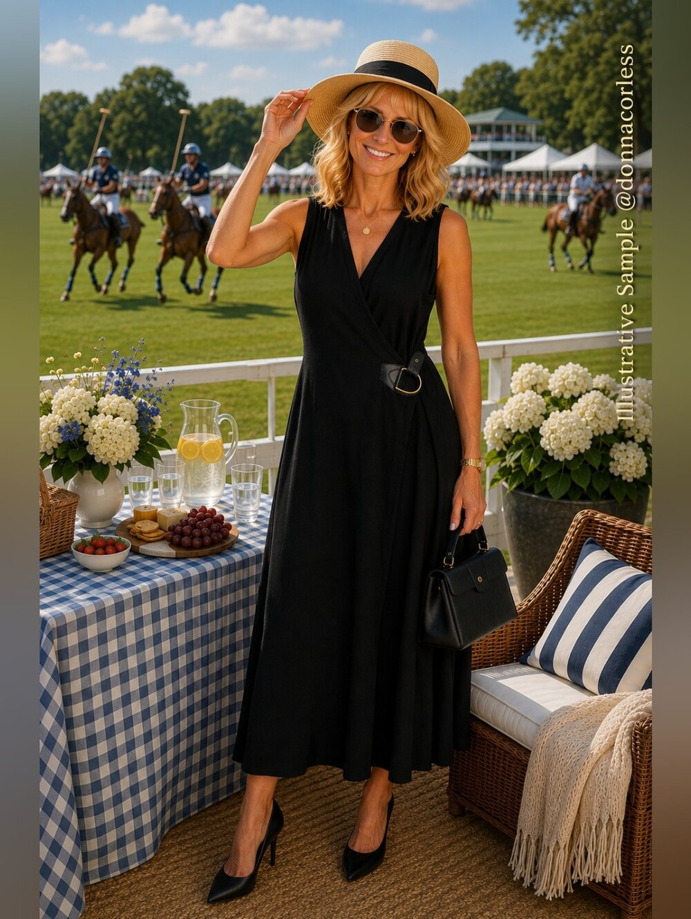Lauren Ralph Lauren Black Merino Wool Wrap Maxi Dress L NWT
